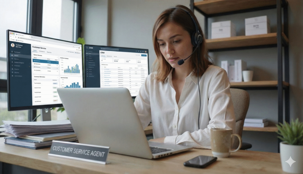 Professional focusing on a laptop at a modern desk. Professional focusing on a laptop at a modern desk.
