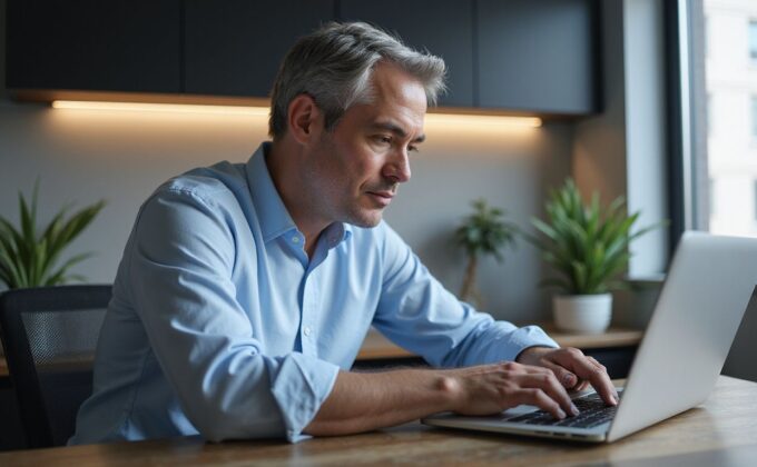 CTO Working on a Laptop